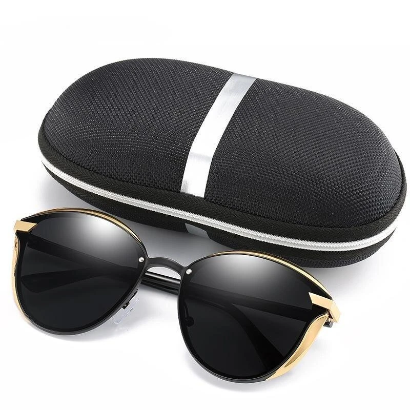 (image for) Mens Polarized Sunglasses Luxury Fashion Cat Eye Retro Metal Colorful Lens Oculos UV400 Sun Glasses